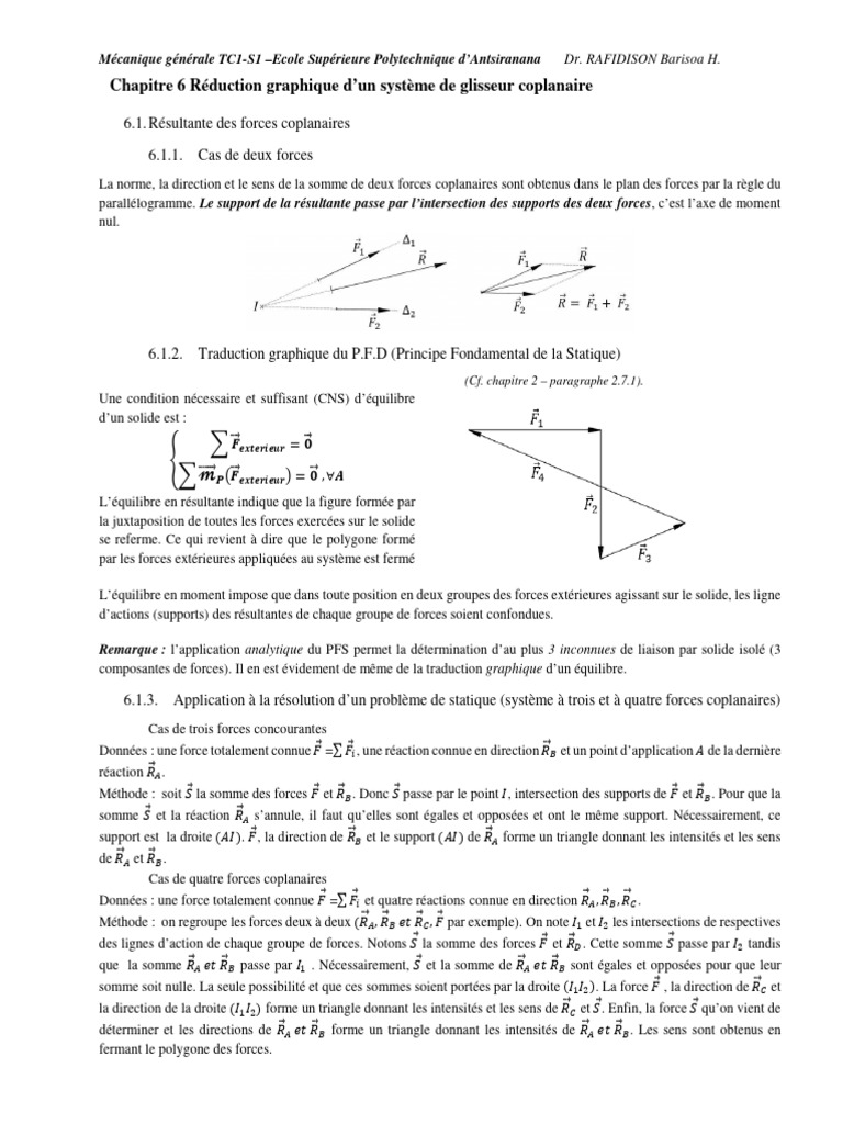 Chapitre 6 Statique Graphique 2 | PDF | Mécanique | Physique