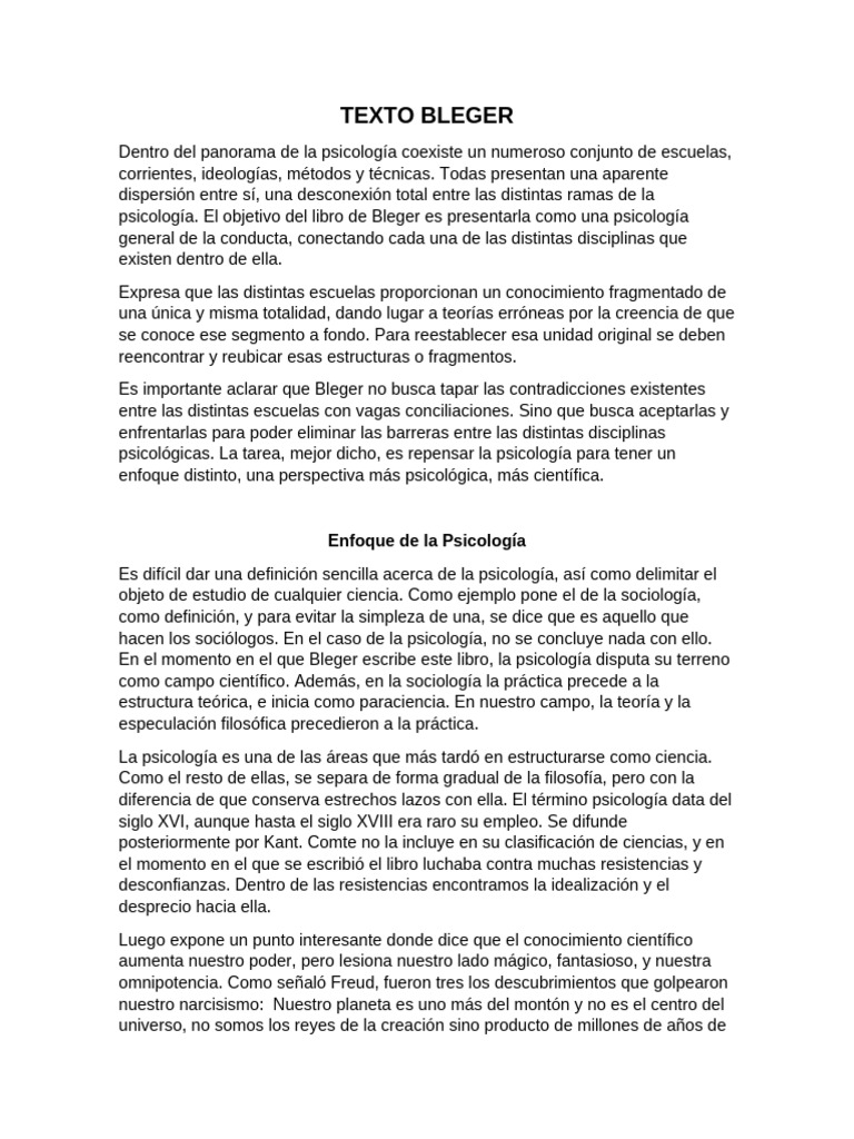Texto Bleger | PDF | Sicología | Sociedad