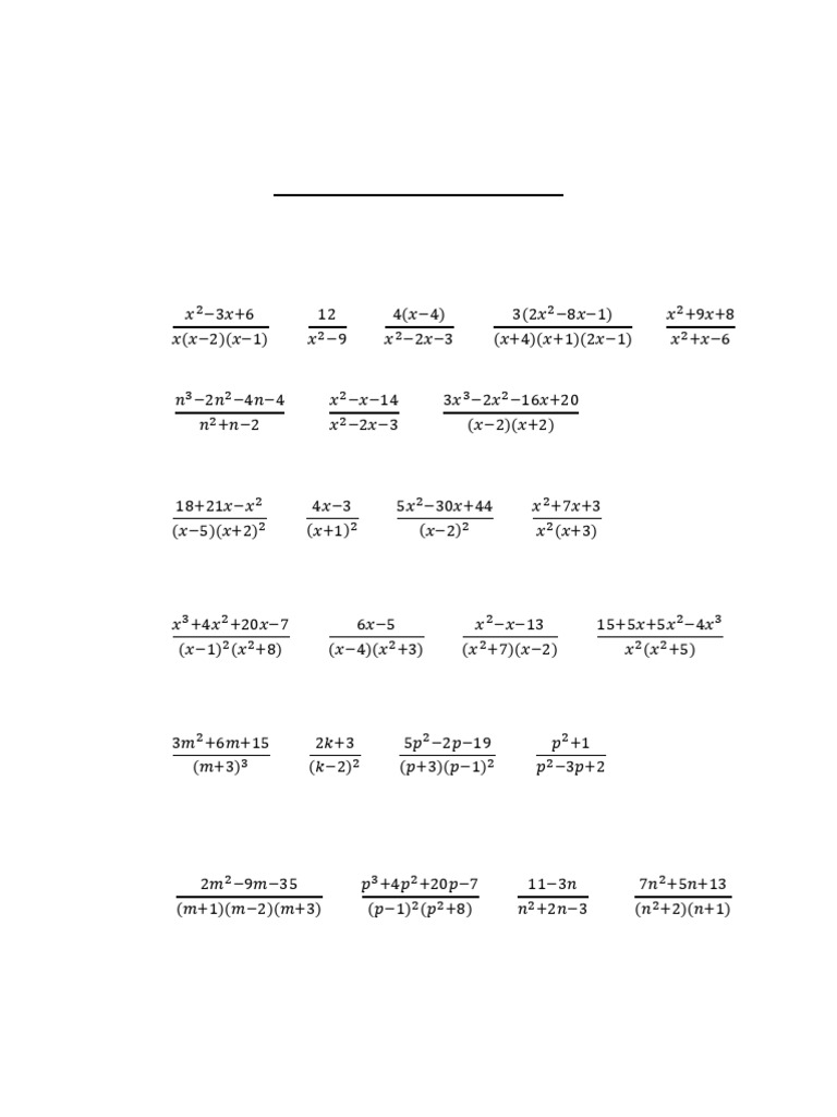 Partial Fractions | PDF