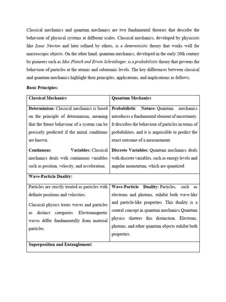 Classical & Quantum Mechanics - 1 | PDF | Quantum Mechanics | Classical ...