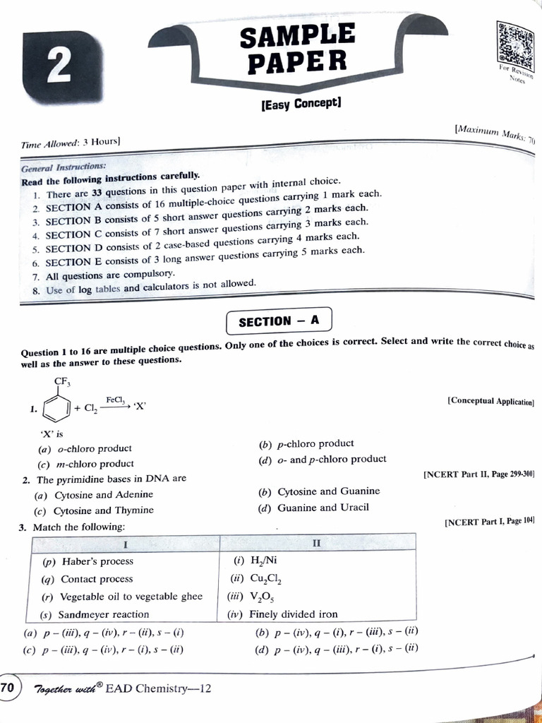 Chem Sample Papers | PDF