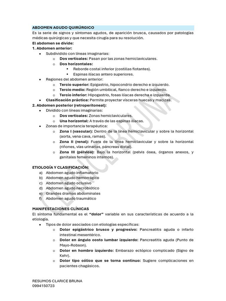 7.abdomen Agudo Quirúrgico - Cópia | PDF | Abdomen | Septicemia