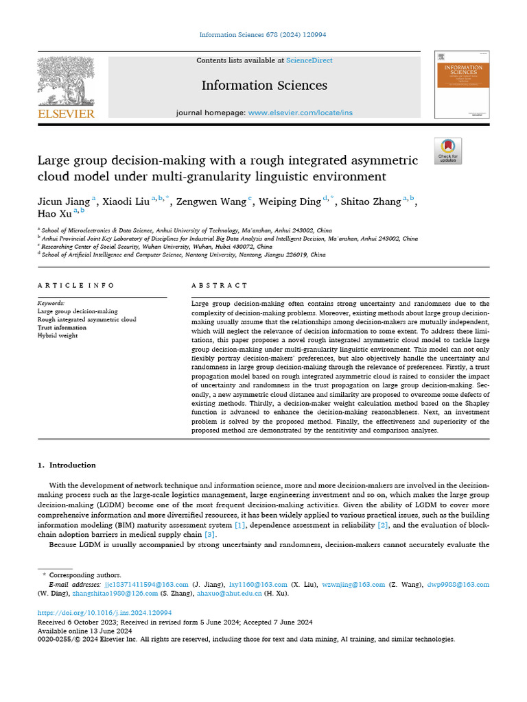 Large Group Decision-Making With A Rough Integrated Asymmetric | PDF ...