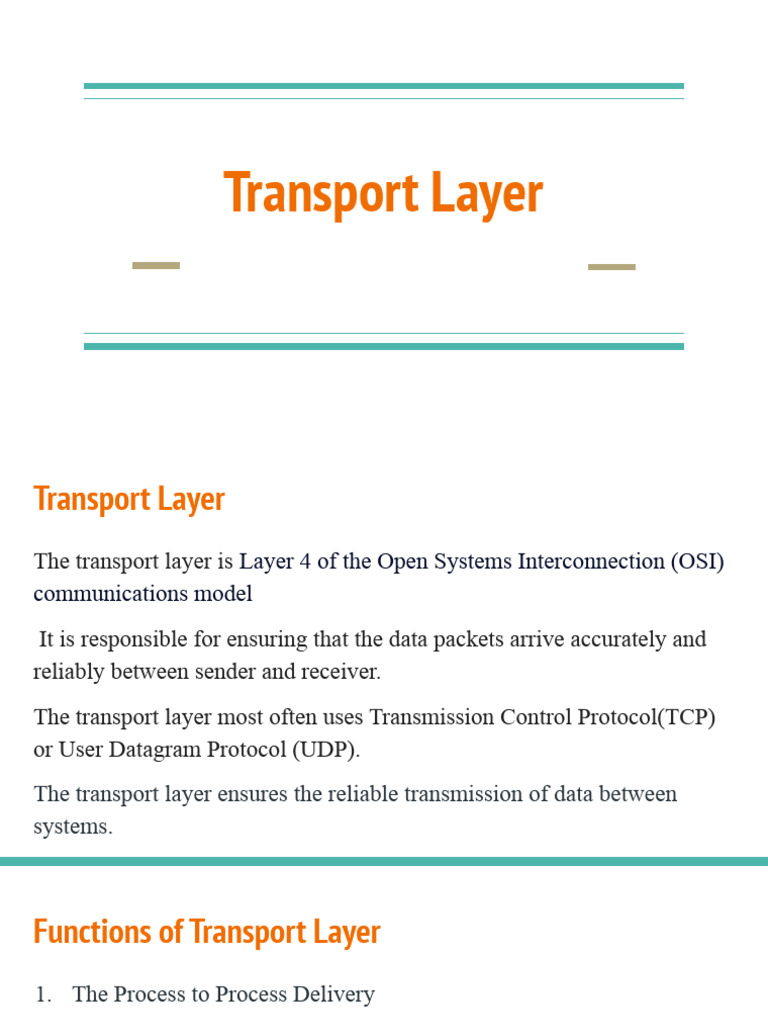 Module5 - Transport Layer | PDF | Transmission Control Protocol | Osi Model