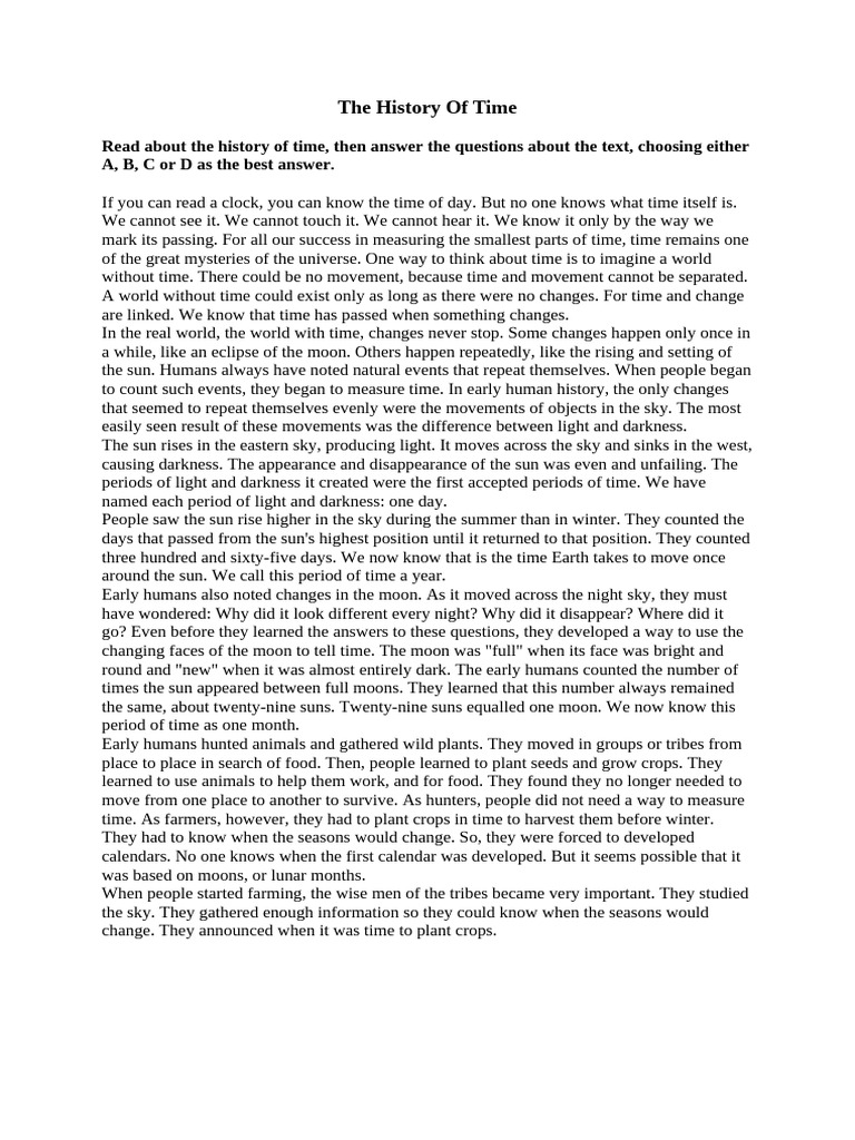 The History of Time | PDF | Moon | Night