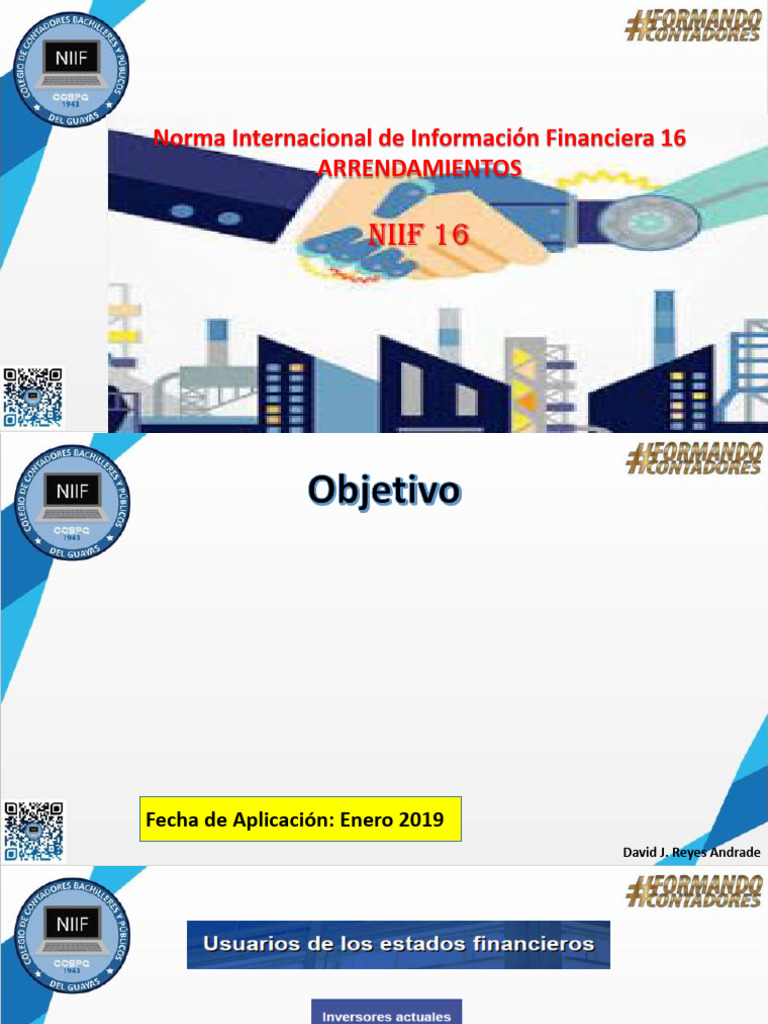 Presentacion NIIF 16 | PDF | normas internacionales de INFORMACION ...