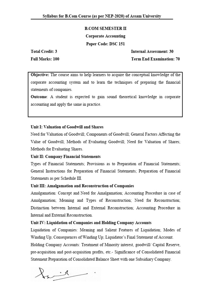 Bcom 2nd Sem Syllabus | PDF