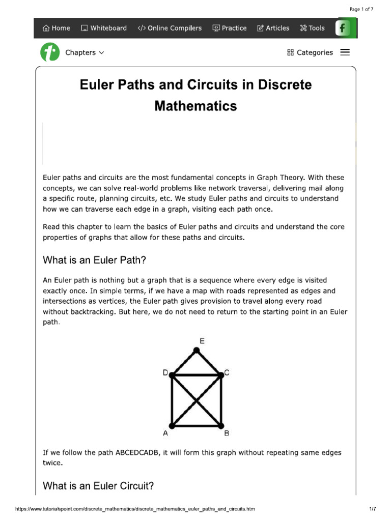 Euler Path and Circuits | PDF