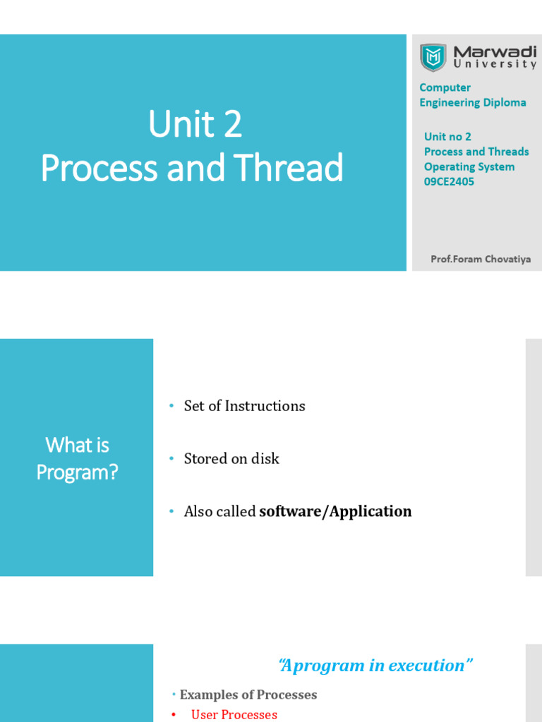 Unit 2 | PDF | Thread (Computing) | Process (Computing)