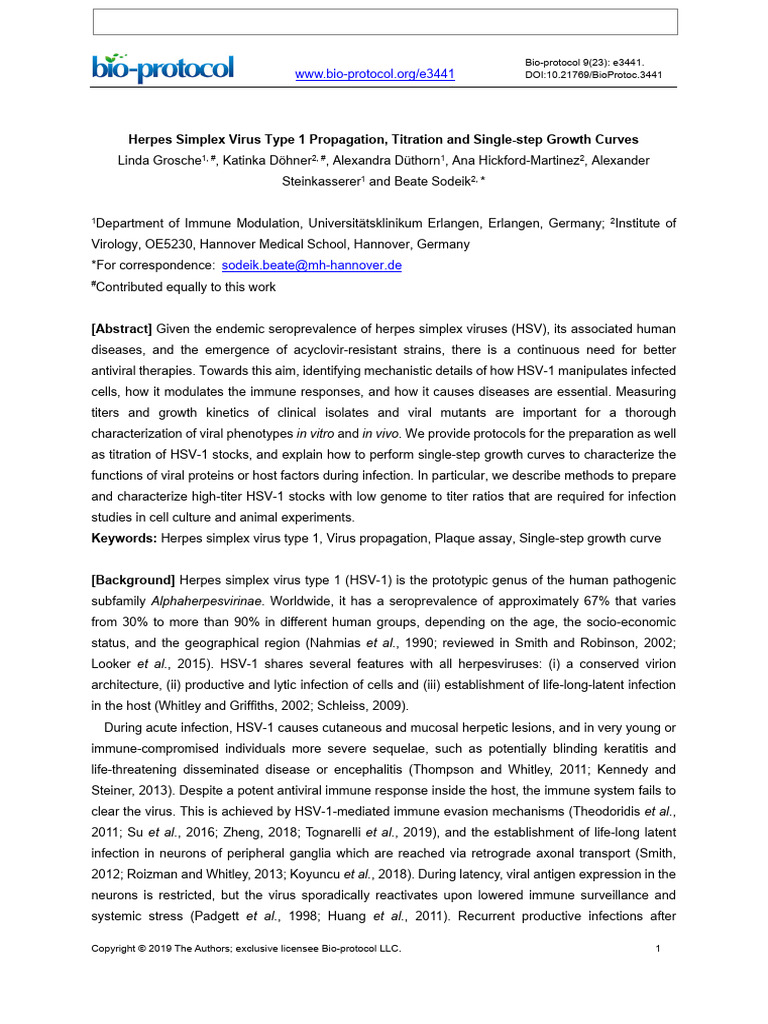 Bio Protocol3441 | PDF | Virus | Cell Culture
