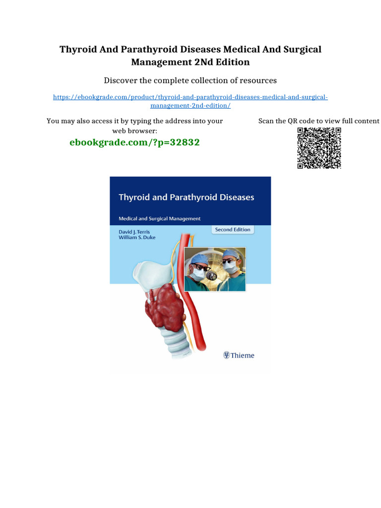 Thyroid and Parathyroid Diseases Medical and Surgical Management 2nd ...