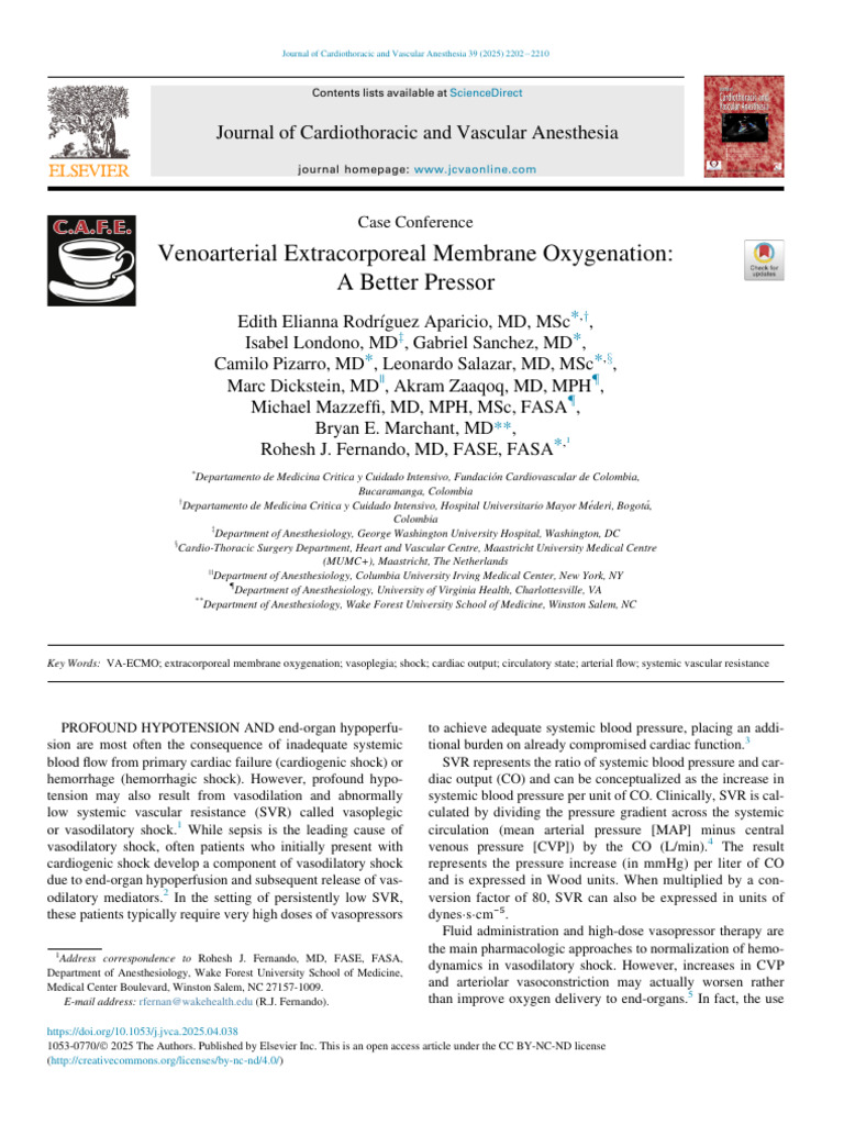 Venoarterial Extracorporeal Membrane Oxygenation | PDF | Shock ...