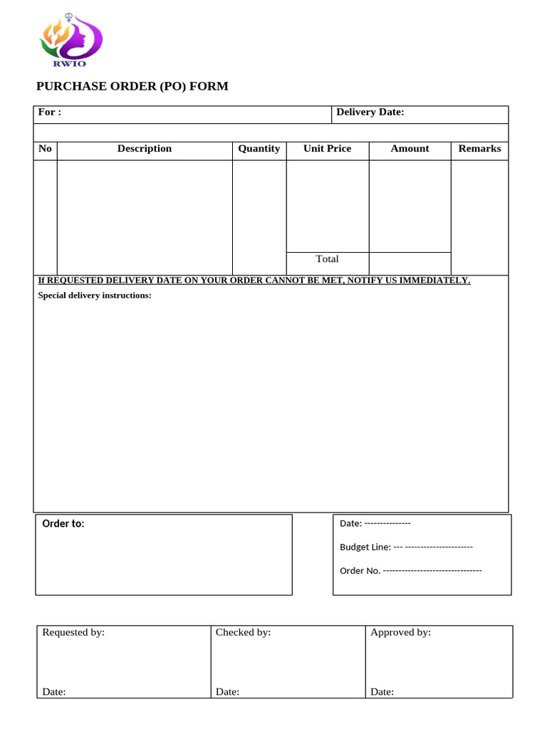 Purchase Order (PO) For Office | PDF