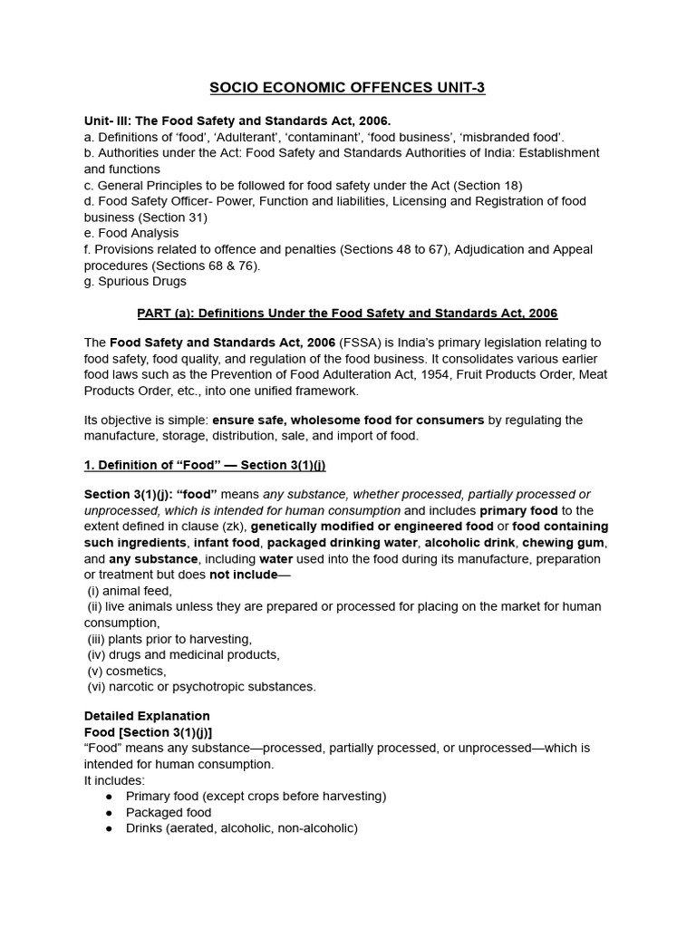 Socio Economic - Unit 3 | PDF | Food Safety | Safety