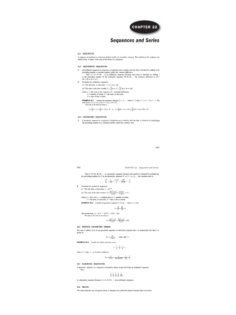 Sequences and Series | PDF