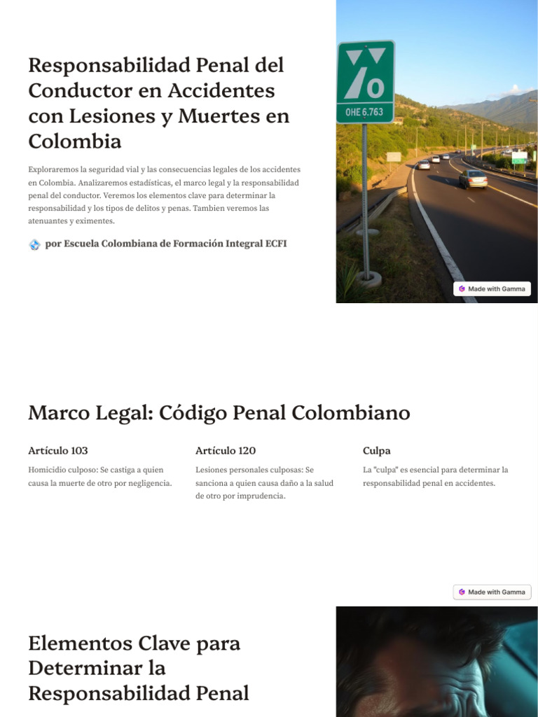 Responsabilidad Penal Del Conductor en Accidentes Con Lesiones y ...