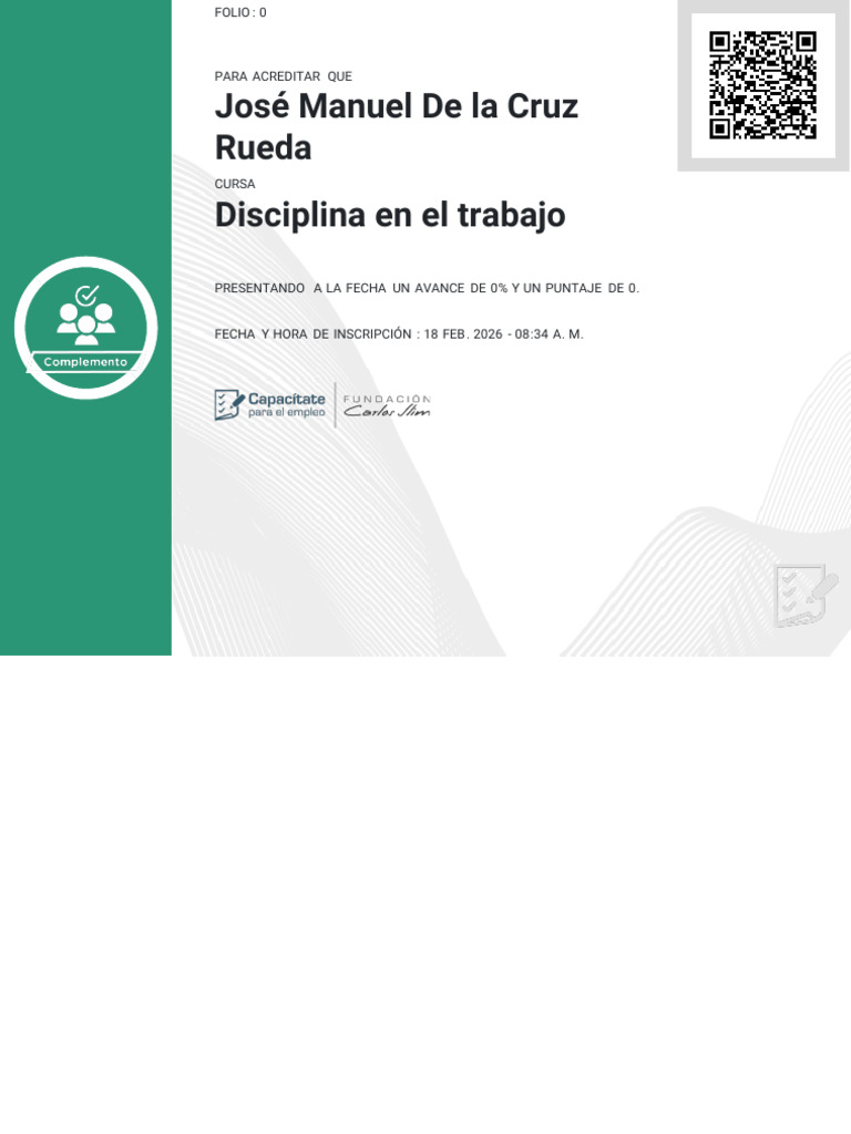Constancia JM Disciplina en El Trabajo | PDF