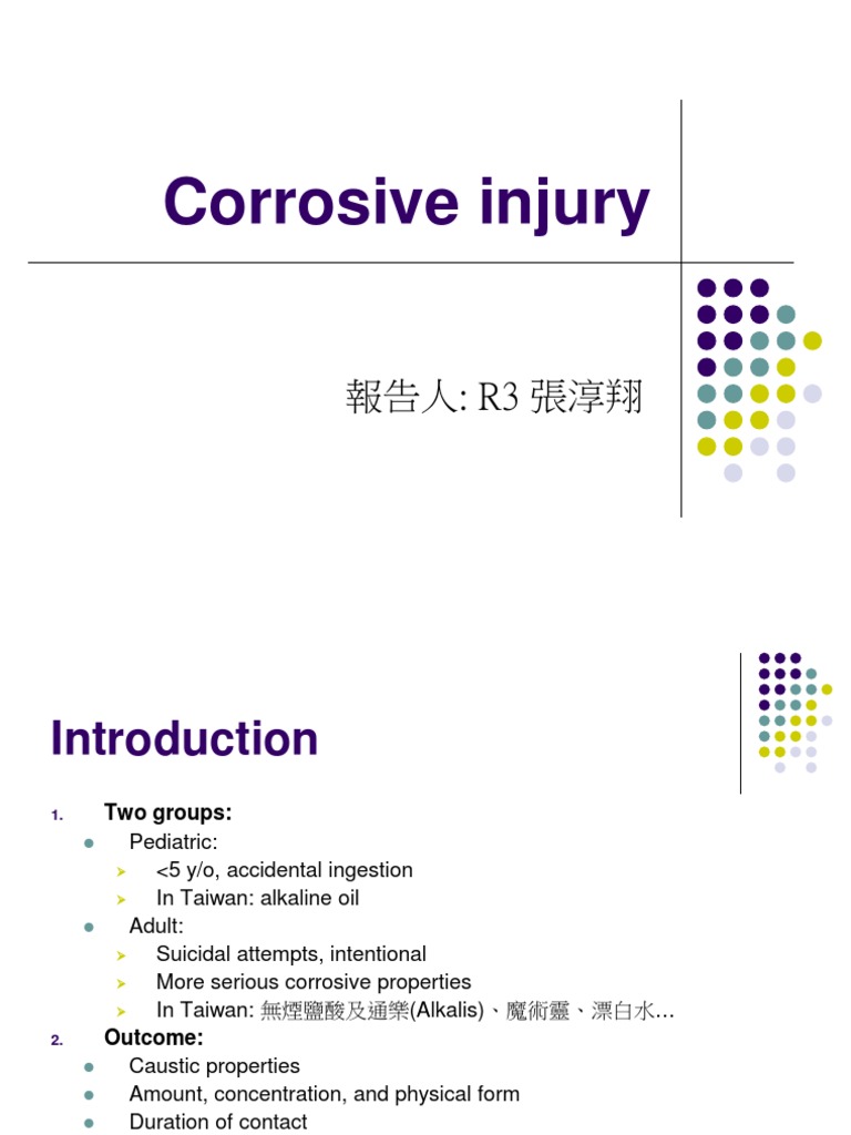Corrosive Injury: Types, Effects, and Management | PDF | Esophagus ...