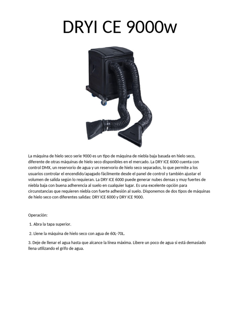 Manual en Español DRYI CE 9000w | PDF | Niebla
