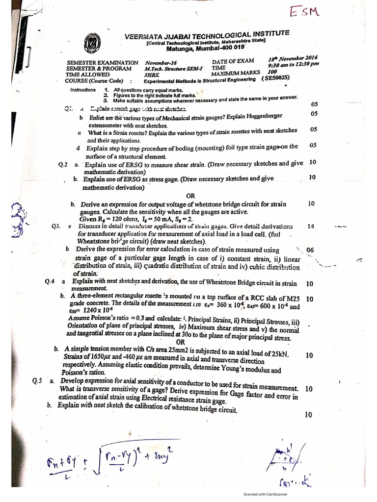 Mtech Que Paper Sem 1 | PDF