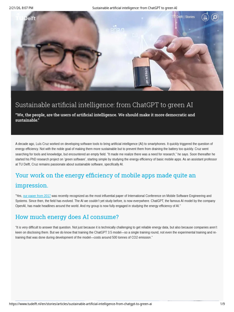 Sustainable Artificial Intelligence - From ChatGPT To Green AI | PDF ...