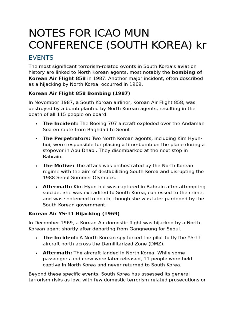 Notes For Icao Mun Conference | PDF