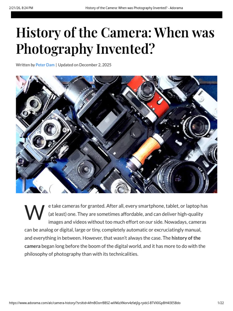 History of The Camera - When Was Photography Invented - Adorama | PDF