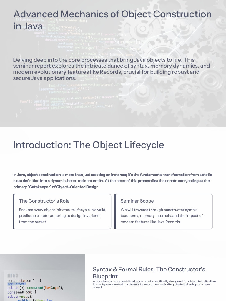 Advanced Mechanics of Object Construction in Java | PDF | Constructor ...