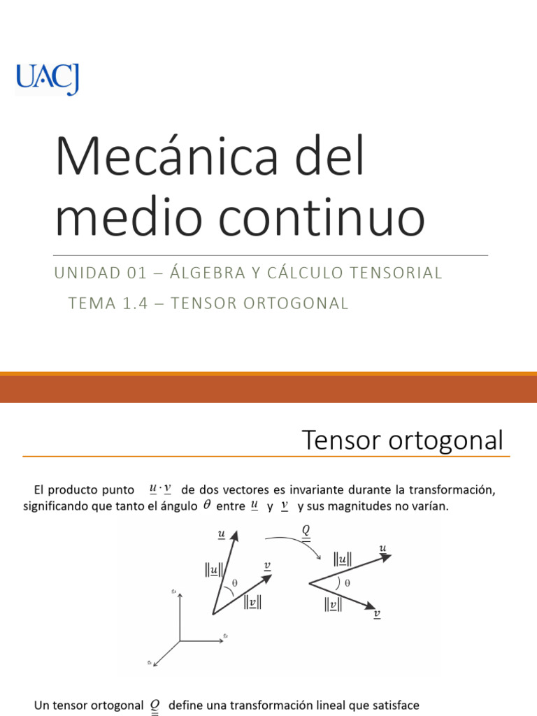 1.4 - Tensor Ortogonal | PDF | Tensor | Ortogonalidad