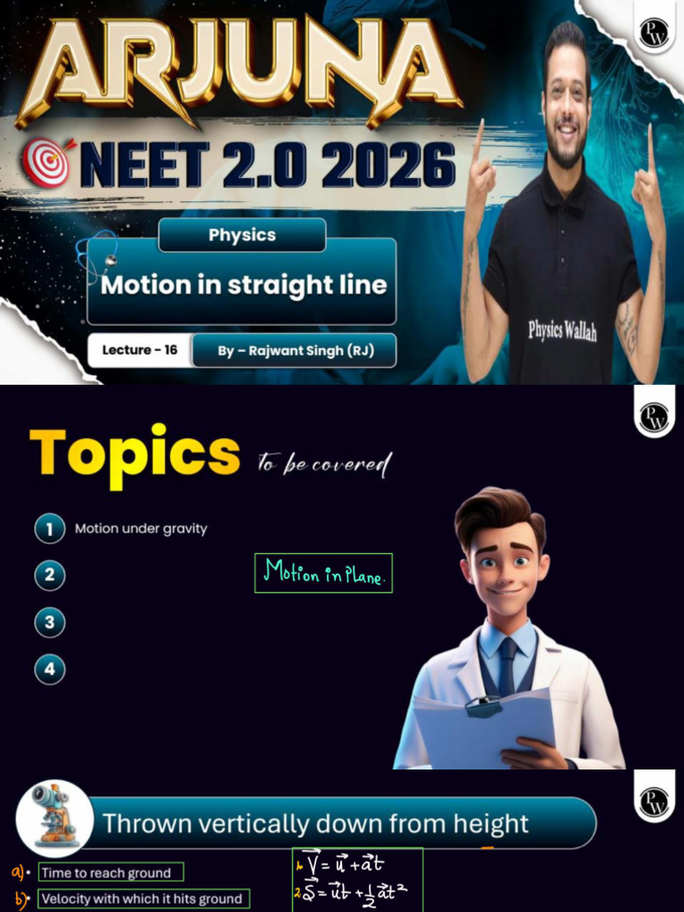 Motion in Straight Line 16 - Class Notes | PDF