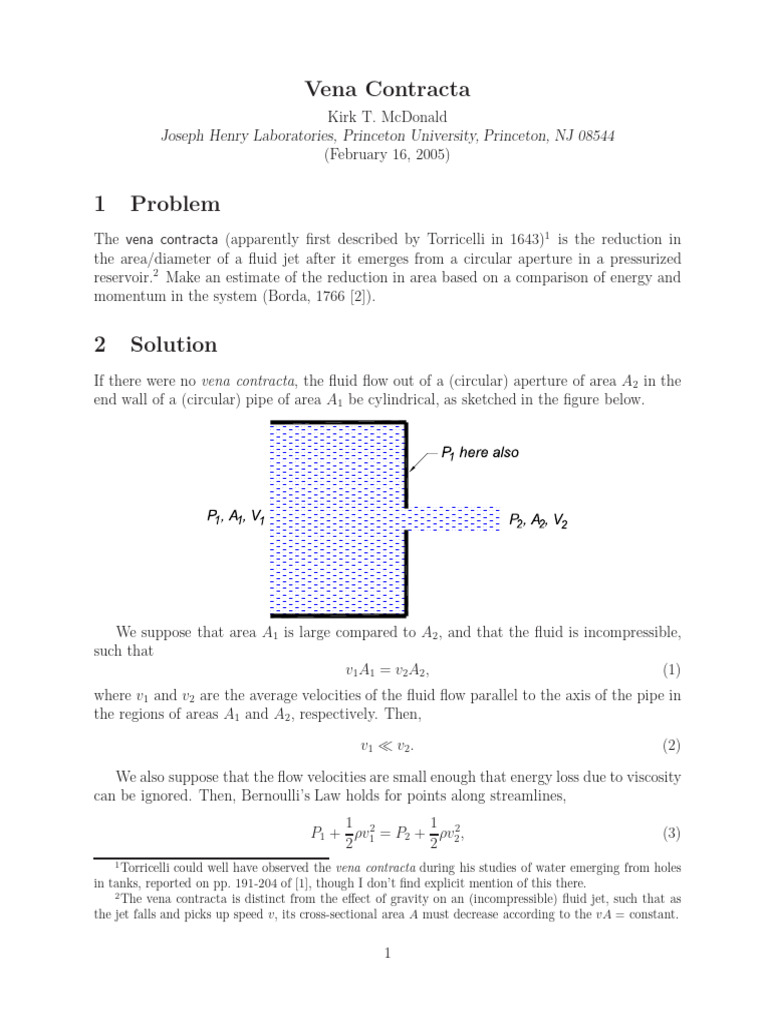 Vena Contracta | PDF | Fluid Mechanics | Mechanics