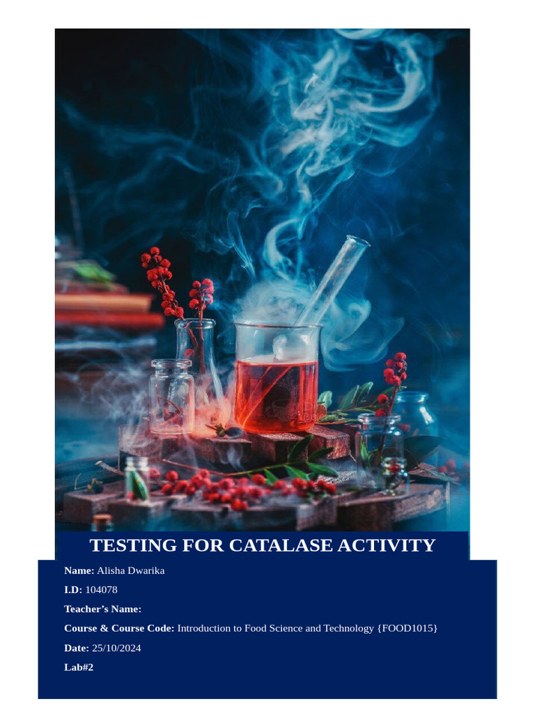 Testing For Catalase Lab 2 Food Science | PDF