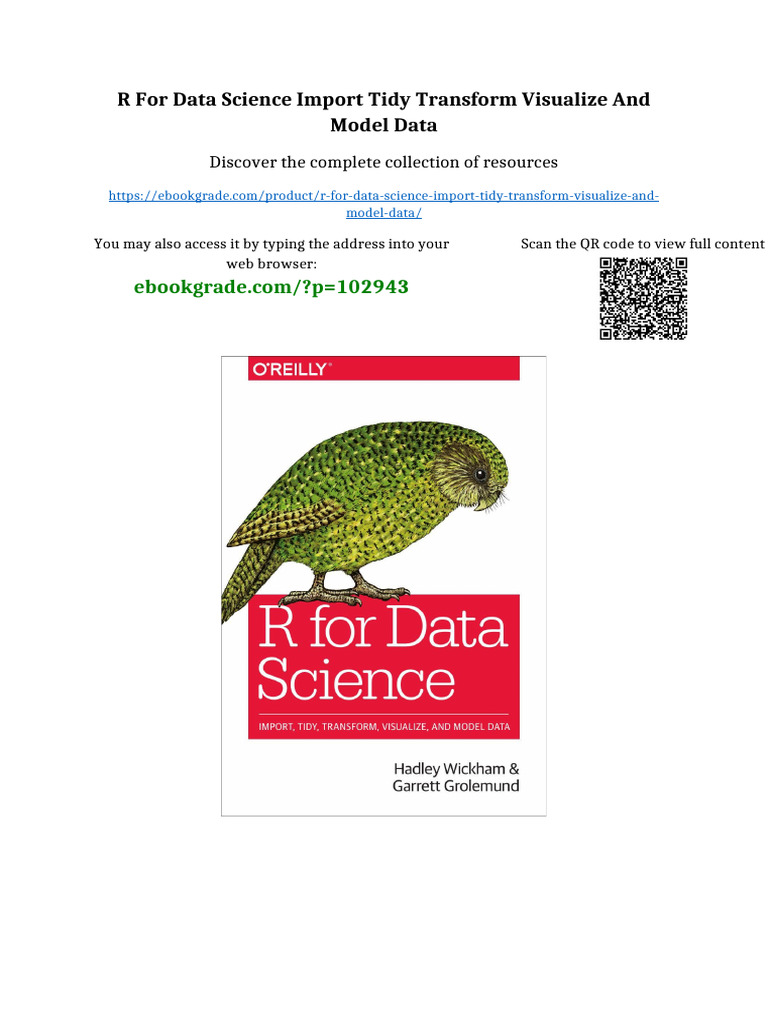 R For Data Science Import Tidy Transform Visualize and Model Data ...