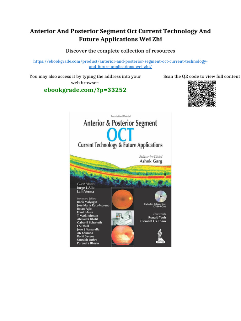 Anterior and Posterior Segment OCT Current Technology and Future ...