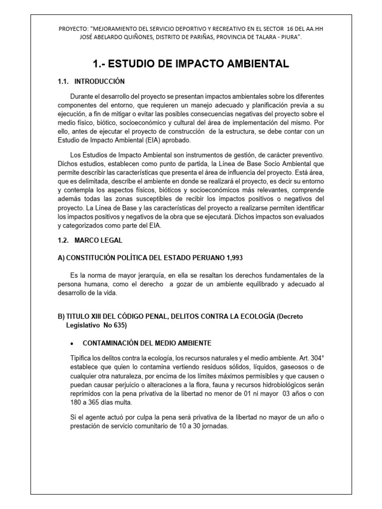 15.1 Impacto Ambiental | PDF | Evaluación de impacto ambiental ...