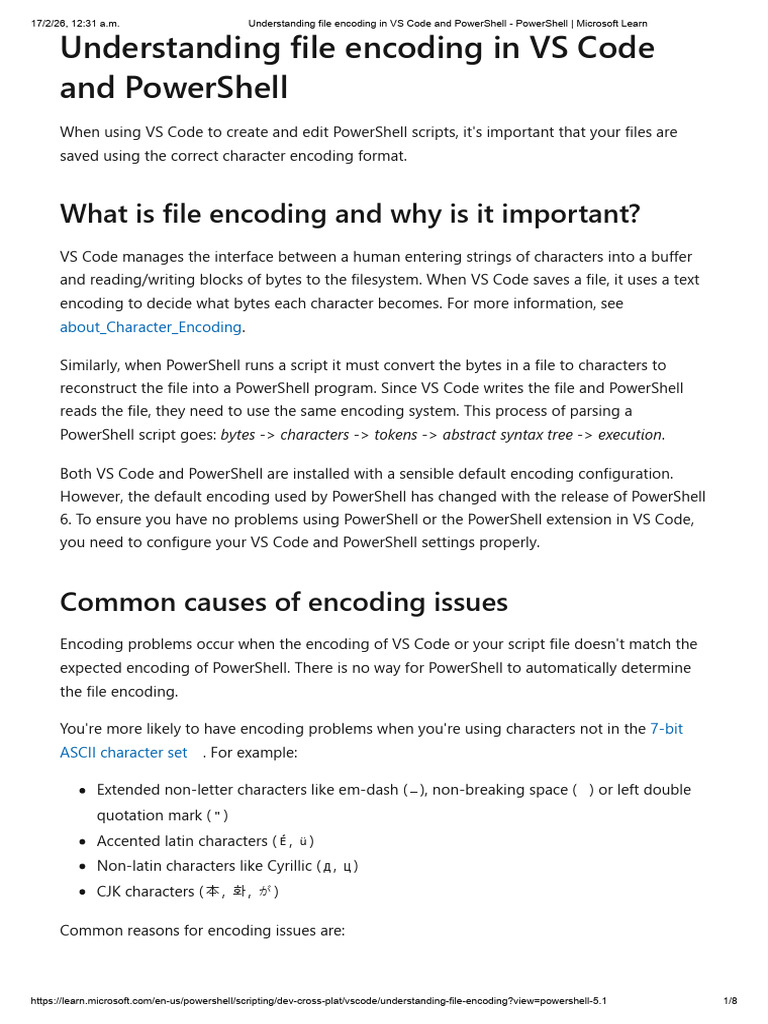 Understanding File Encoding in Vs Code and PowerShell - PowerShell ...