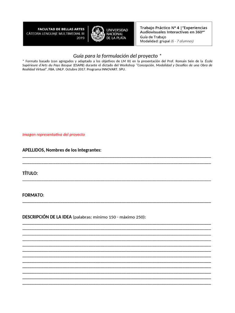2019 LM III Tp4 Formulacion Proyecto Version Editable | PDF | Diseño