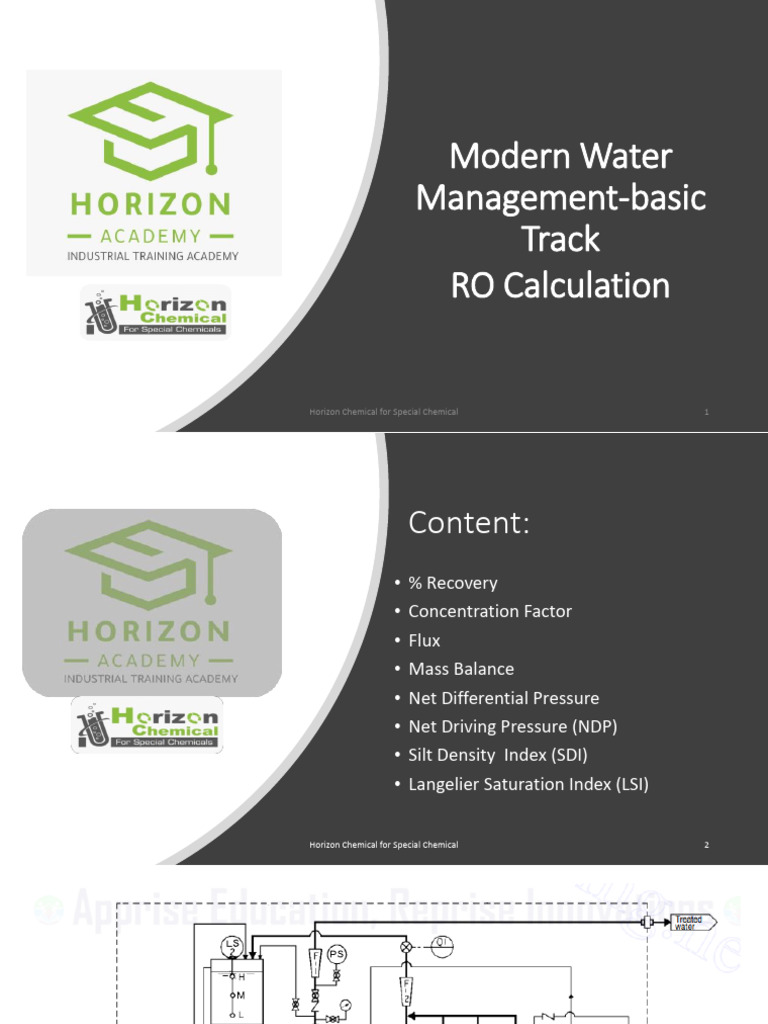 Modern Water Management Basic Track RO Calculation | PDF | Membrane ...