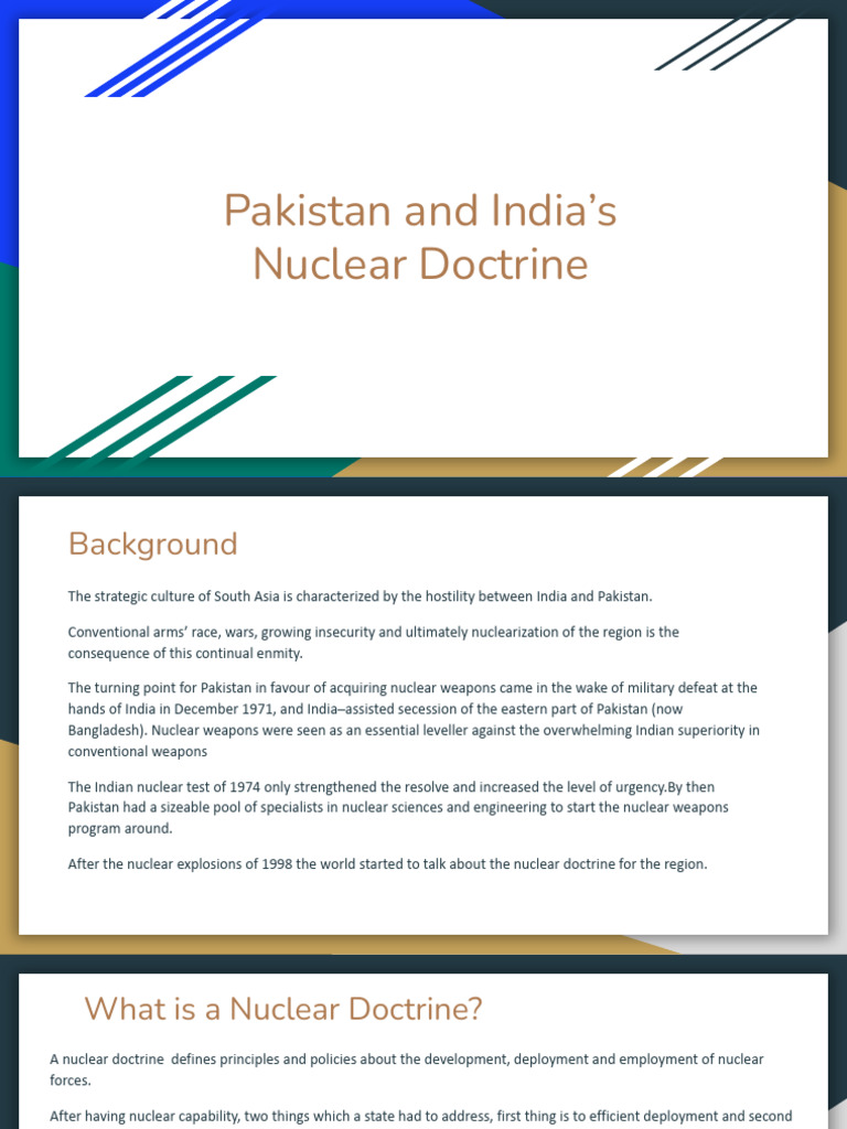 Pakistan and India's Nuclear Doctrine | PDF | Treaty On The Non ...
