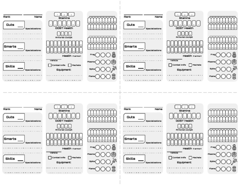 ODST RECON Character Sheets | PDF | Role Playing Games