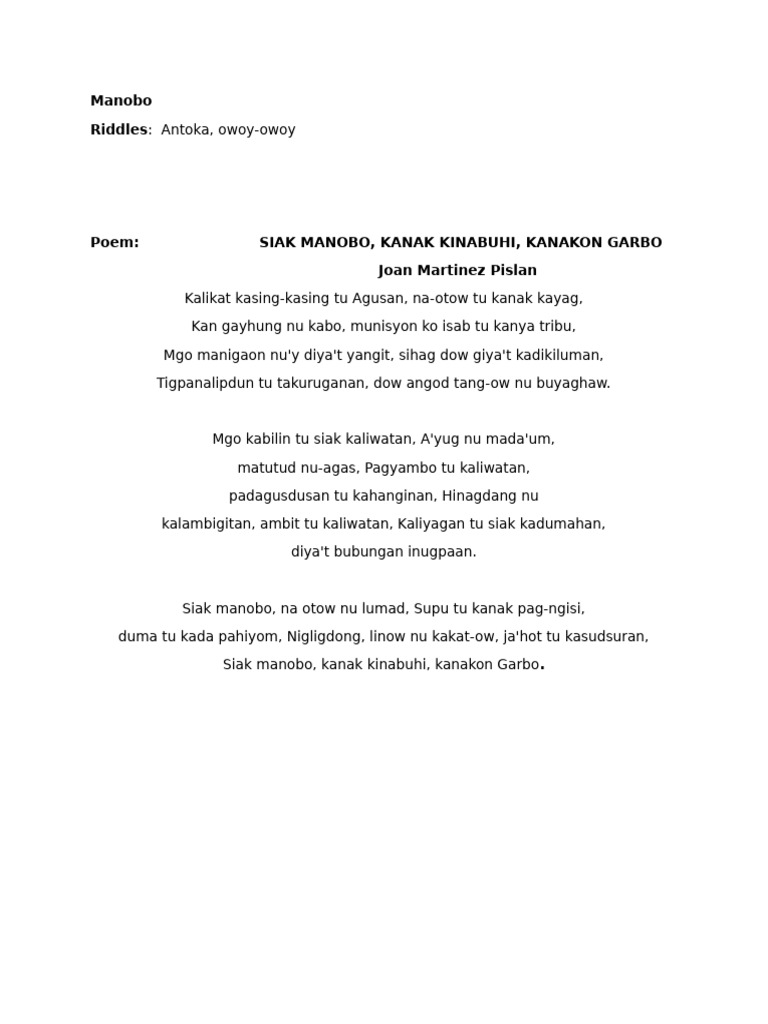 Manobo | PDF