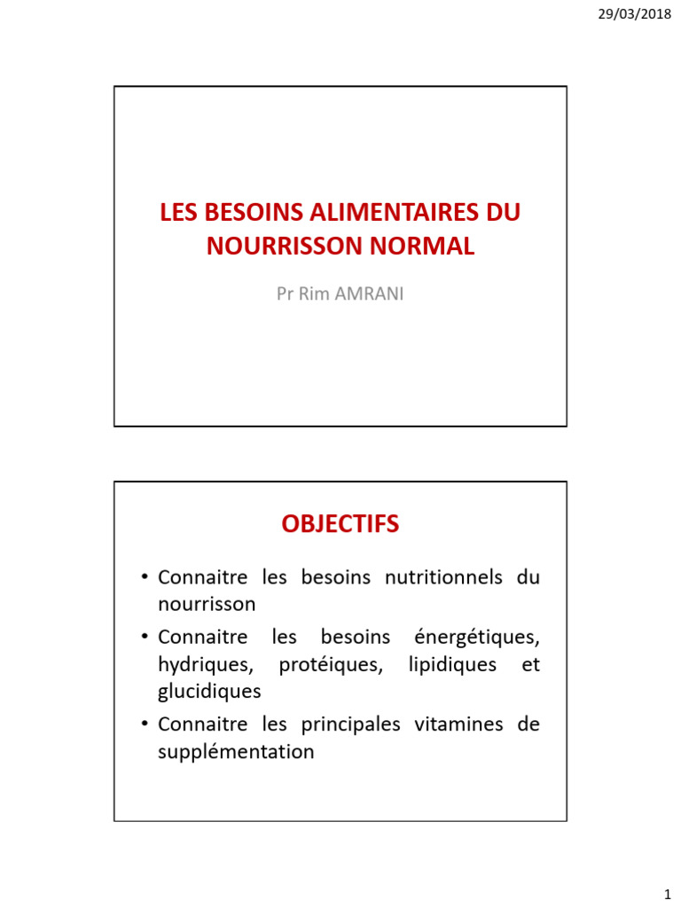 Les Besoins Alimentaires Du Nourrisson Normal-5 | PDF | Nutrition ...