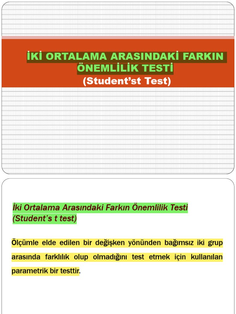 İki̇ Ortalama Arasindaki̇ Farkin Önemli̇li̇k Testi̇ Ve Mann-Whitney U ...