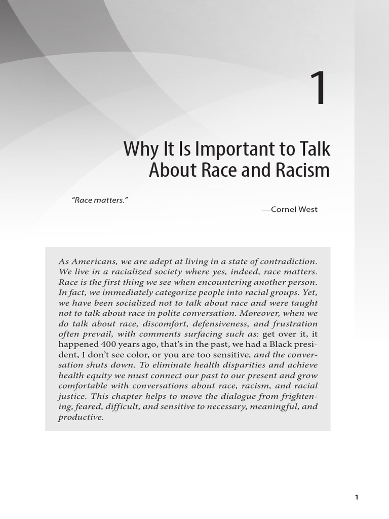 Why It Is Important To Talk About Race and Racism | PDF | Race (Human ...