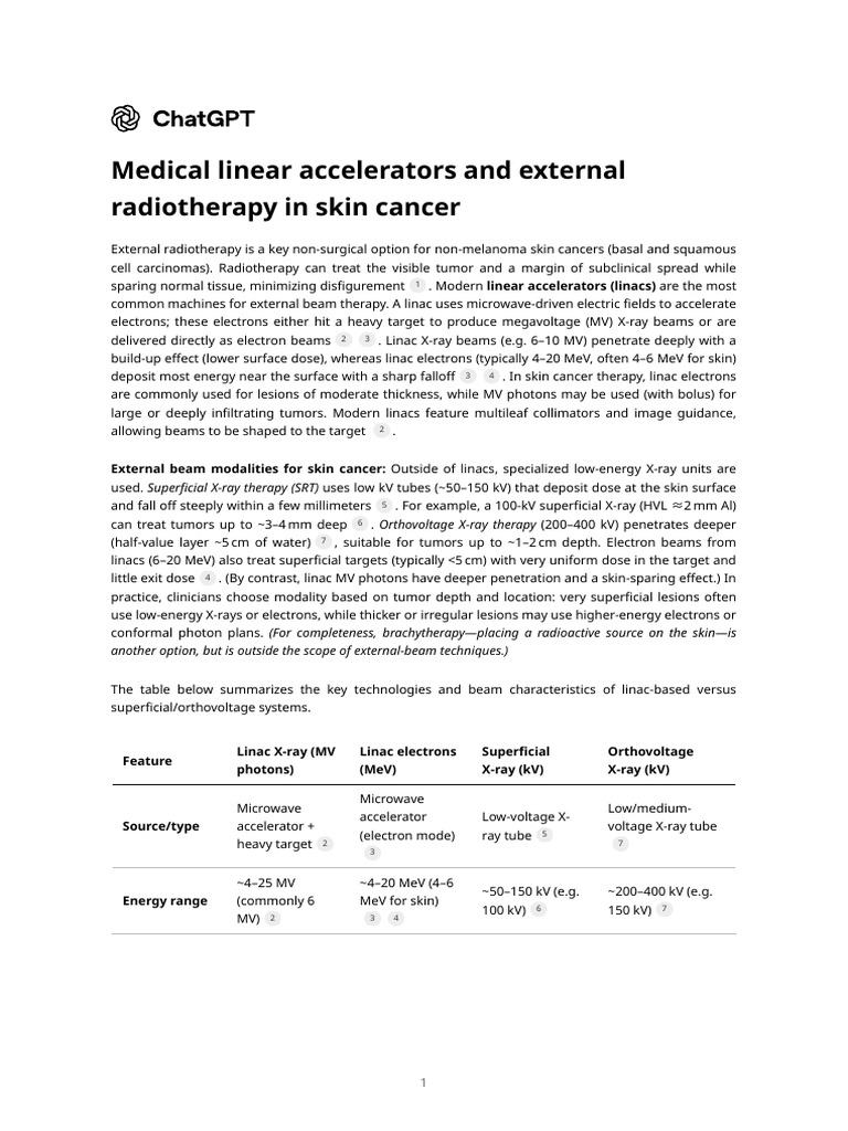 Medical Linear Accelerators and External Radiotherapy in Skin Cancer ...