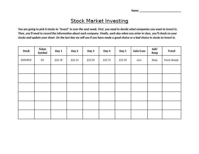 Stock Market Investing Tracker | PDF