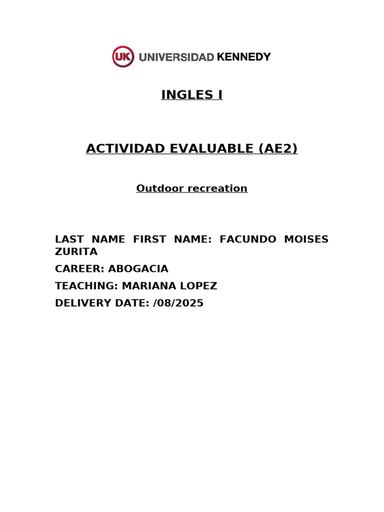 Actividad Evaluable 2 Ingles Basico | PDF