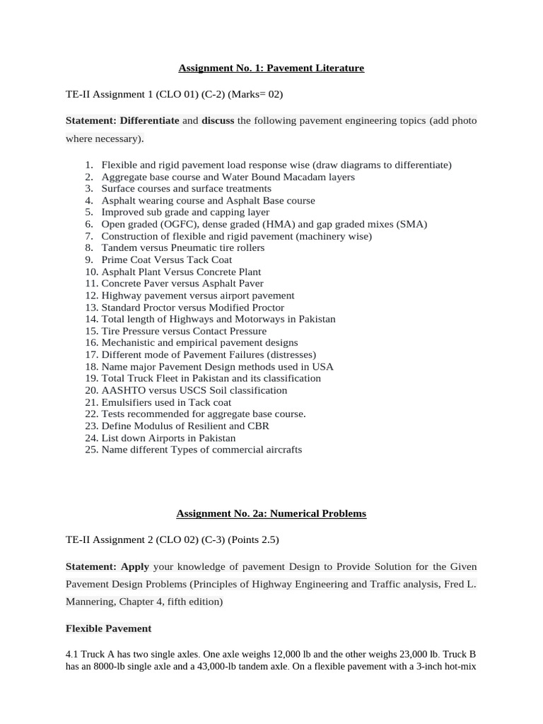 Assignments Statements 2K22 | PDF | Road Surface | Civil Engineering