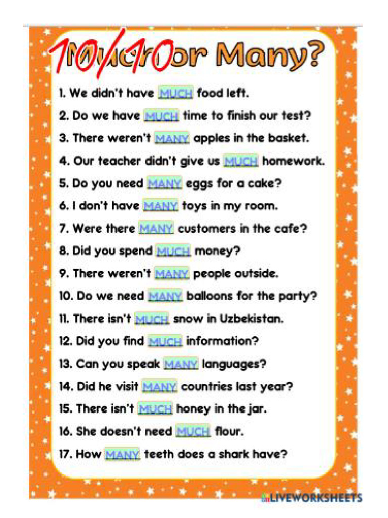 Worksheet How Much Many. | PDF