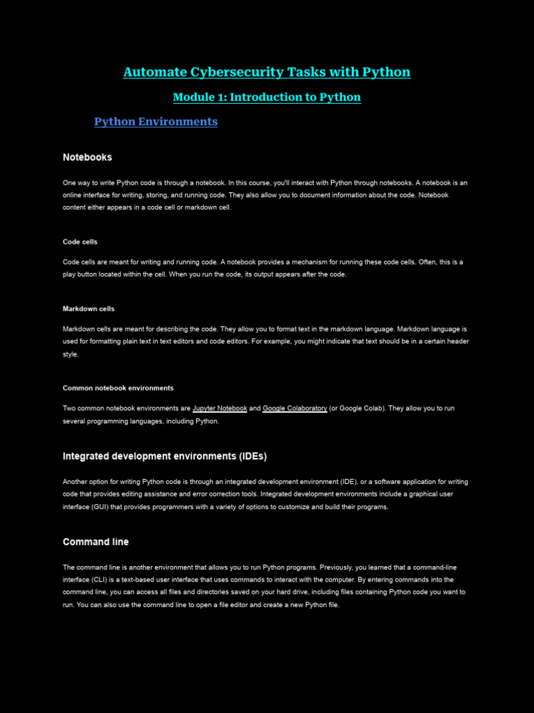 07 Coursera - Automate Cybersecurity Tasks With Python | PDF | Regular ...